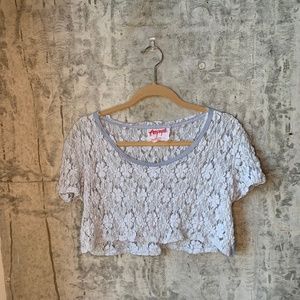 Free People Periwinkle Lace Crop